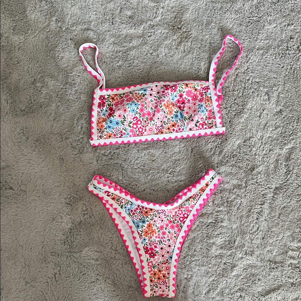 Pink Floral Women’s Bikini Set
